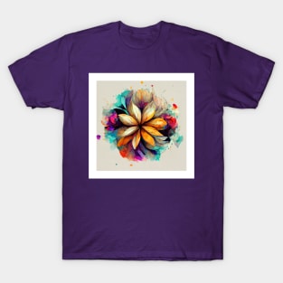 Flower Art Illustration Abstract Pattern T-Shirt